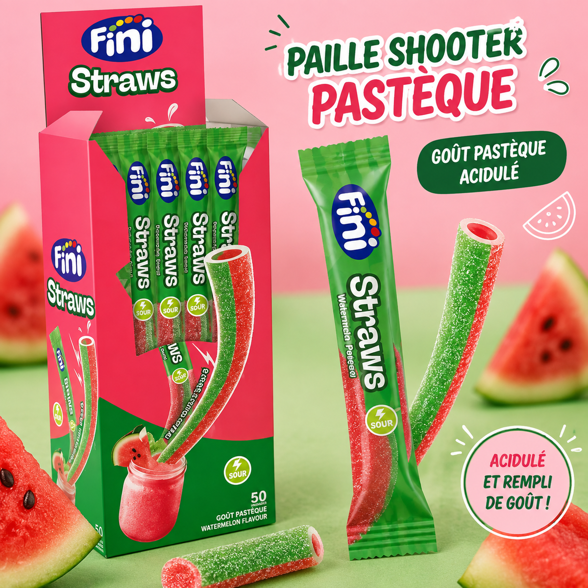 Paille Shooter Pastèque Fini